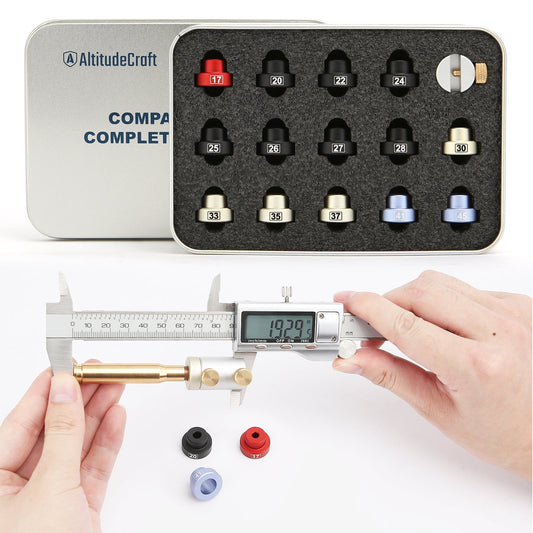 Universal Bullet Comparator Kit with 14 Caliber Inserts (.17 to .45) – Precision Tool for Reloading - AltitudeCraft