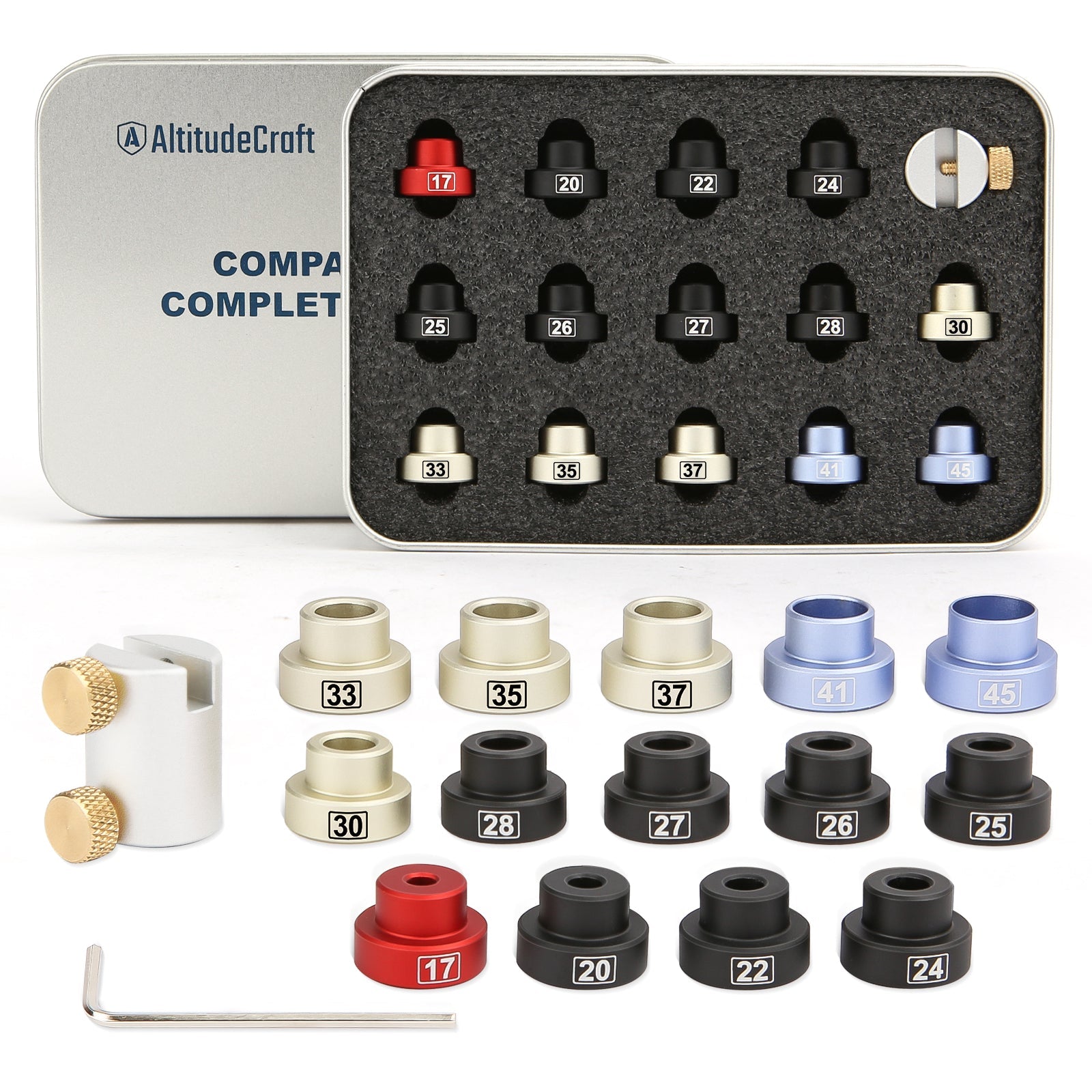 Bullet Comparator Kit with 14 Inserts, Universal Fit for .17 to .45 Calibers - AltitudeCraft