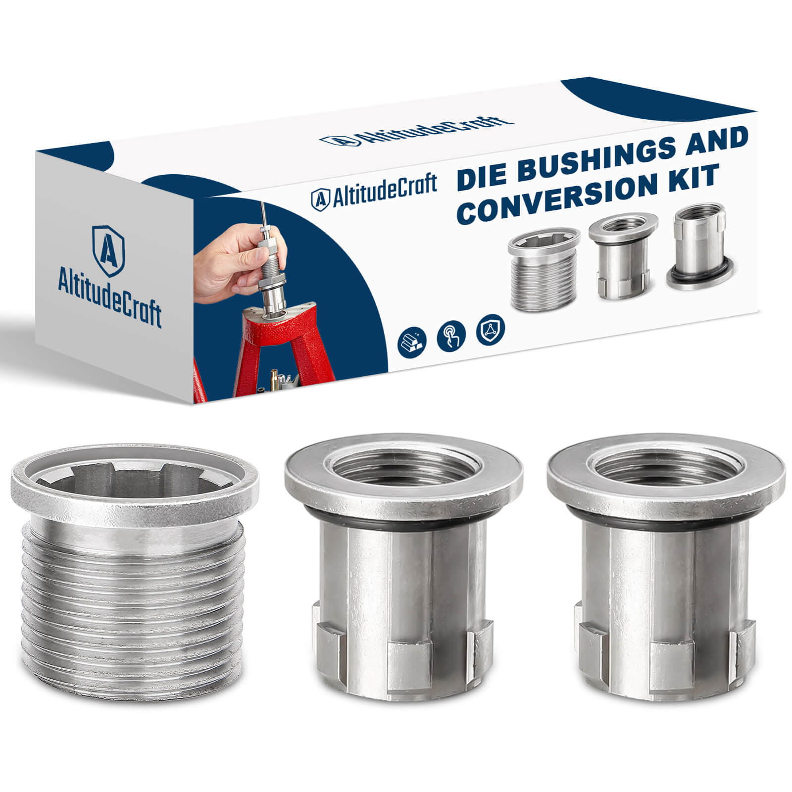 Die Bushings and Conversion Kit, Quick - Change Press Bushing System for Precision Reloading, Compatible with Single - Stage and Progressive Press, 2 Pack - AltitudeCraft