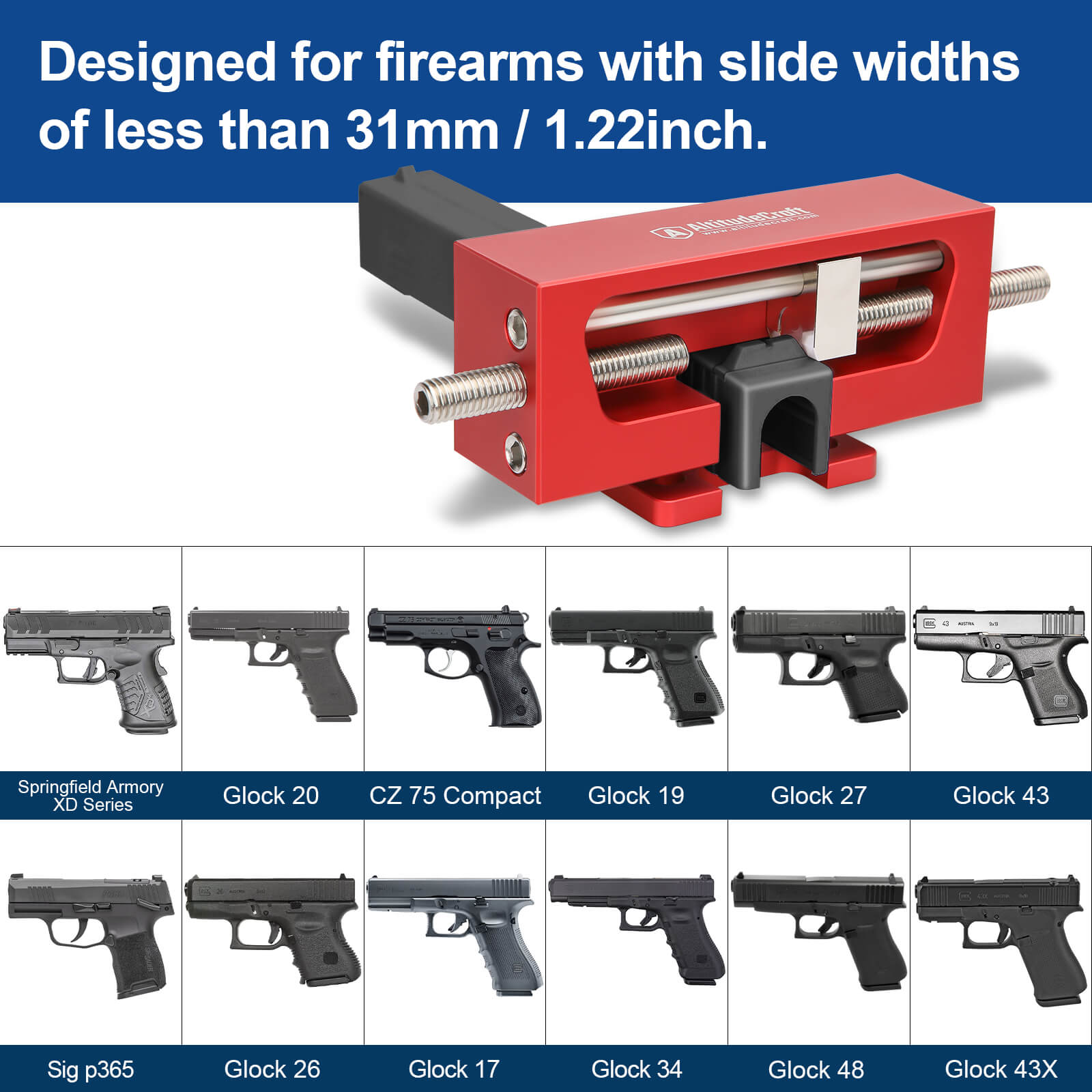 Sight Pusher Tool for Glock, Precision Front and Rear Sight Adjustment for Handguns - AltitudeCraft