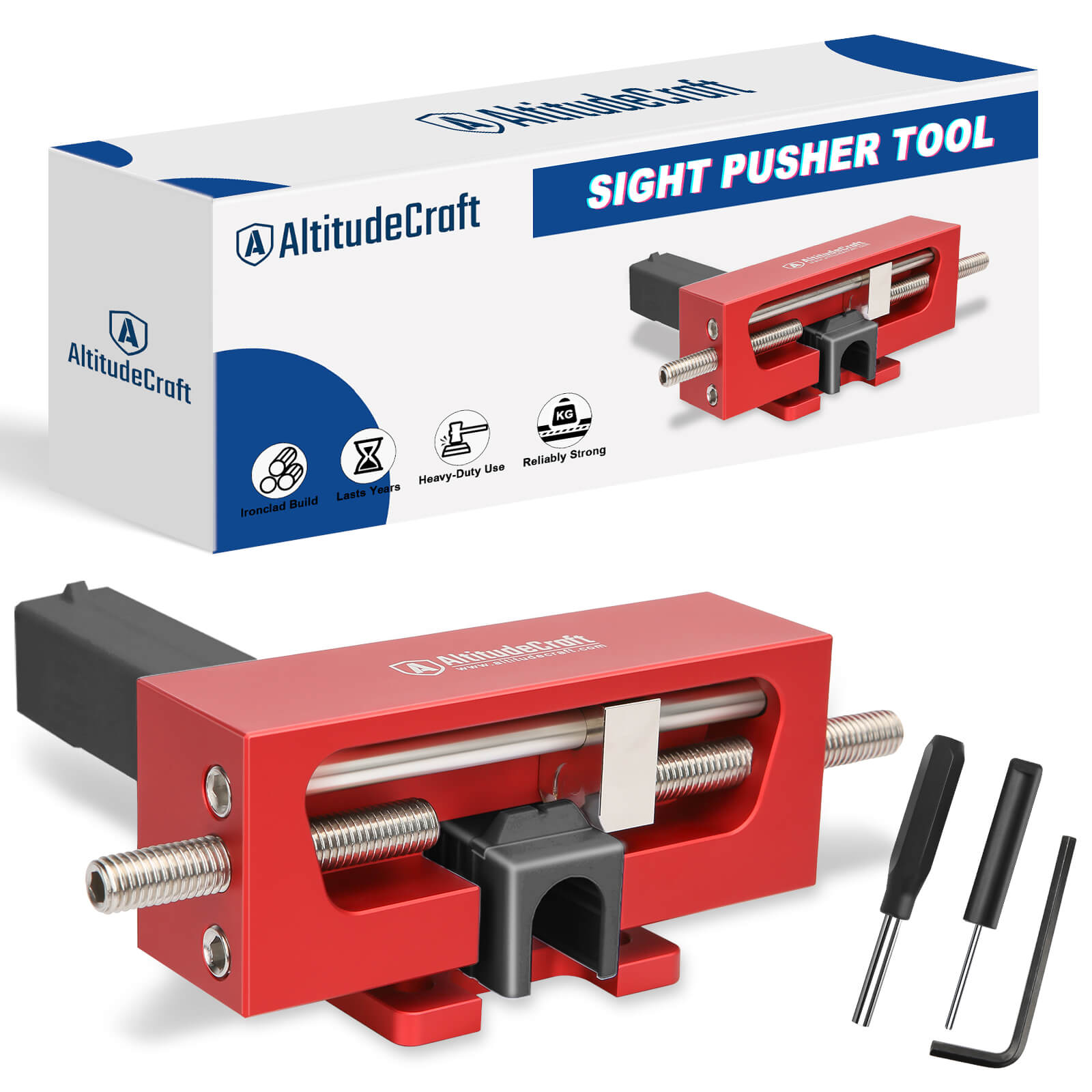 Sight Pusher Tool for Glock, Precision Front and Rear Sight Adjustment for Handguns - AltitudeCraft